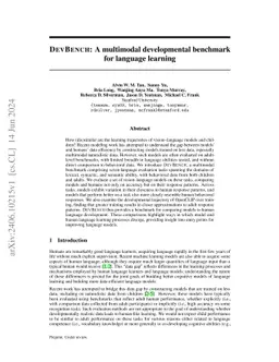 DevBench: A multimodal developmental benchmark for language learning