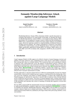 Semantic Membership Inference Attack against Large Language Models