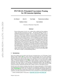 PUP 3D-GS: Principled Uncertainty Pruning for 3D Gaussian Splatting