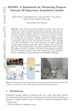 EFM3D: A Benchmark for Measuring Progress Towards 3D Egocentric
  Foundation Models