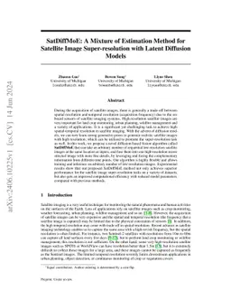 SatDiffMoE: A Mixture of Estimation Method for Satellite Image
  Super-resolution with Latent Diffusion Models
