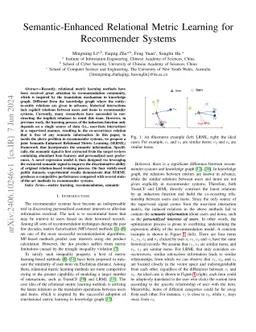 Semantic-Enhanced Relational Metric Learning for Recommender Systems