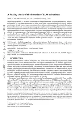 A Reality check of the benefits of LLM in business