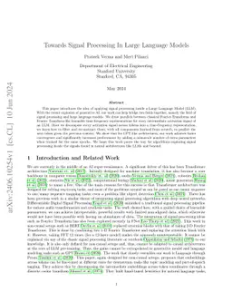 Towards Signal Processing In Large Language Models