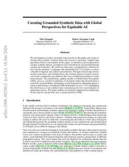 Curating Grounded Synthetic Data with Global Perspectives for Equitable
  AI
