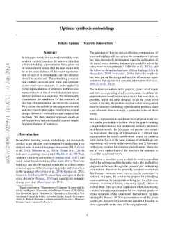 Optimal synthesis embeddings