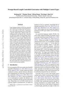 Prompt-Based Length Controlled Generation with Multiple Control Types