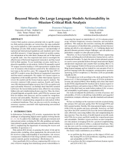 Beyond Words: On Large Language Models Actionability in Mission-Critical
  Risk Analysis