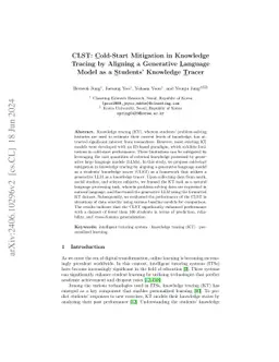 CLST: Cold-Start Mitigation in Knowledge Tracing by Aligning a
  Generative Language Model as a Students' Knowledge Tracer