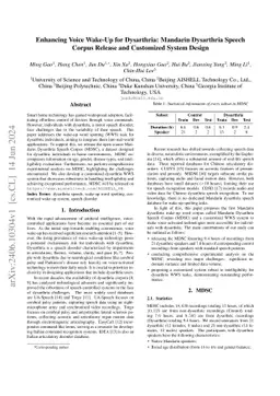 Enhancing Voice Wake-Up for Dysarthria: Mandarin Dysarthria Speech
  Corpus Release and Customized System Design