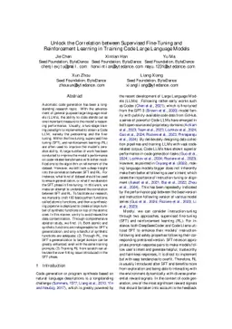 Unlock the Correlation between Supervised Fine-Tuning and Reinforcement
  Learning in Training Code Large Language Models