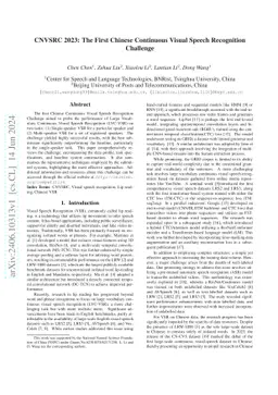 CNVSRC 2023: The First Chinese Continuous Visual Speech Recognition
  Challenge