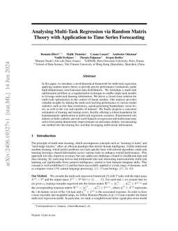 Analysing Multi-Task Regression via Random Matrix Theory with
  Application to Time Series Forecasting