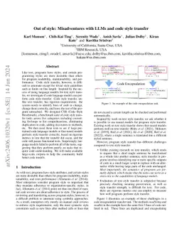 Out of style: Misadventures with LLMs and code style transfer