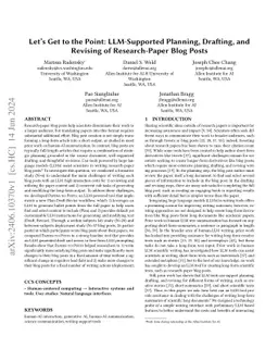 Let's Get to the Point: LLM-Supported Planning, Drafting, and Revising
  of Research-Paper Blog Posts
