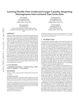Learning Flexible Time-windowed Granger Causality Integrating
  Heterogeneous Interventional Time Series Data