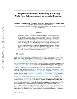 Adaptive Randomized Smoothing: Certified Adversarial Robustness for Multi-Step Defences