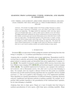 Learning from landmarks, curves, surfaces, and shapes in Geomstats