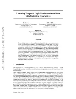 Learning Temporal Logic Predicates from Data with Statistical Guarantees