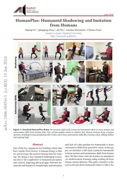 HumanPlus: Humanoid Shadowing and Imitation from Humans