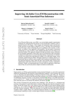 Improving Ab-Initio Cryo-EM Reconstruction with Semi-Amortized Pose
  Inference