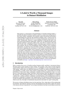 A Label is Worth a Thousand Images in Dataset Distillation