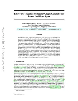 Lift Your Molecules: Molecular Graph Generation in Latent Euclidean
  Space