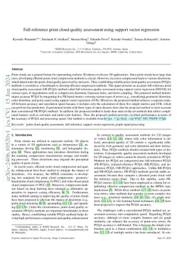 Full reference point cloud quality assessment using support vector
  regression