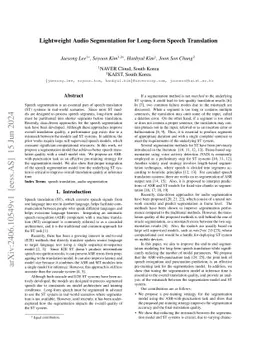 Lightweight Audio Segmentation for Long-form Speech Translation