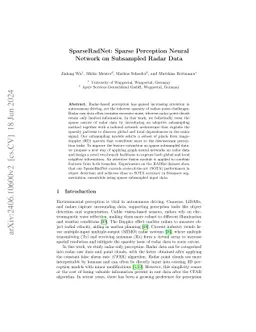SparseRadNet: Sparse Perception Neural Network on Subsampled Radar Data