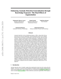 Enhancing Anomaly Detection Generalization through Knowledge Exposure:
  The Dual Effects of Augmentation