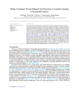 Public Computer Vision Datasets for Precision Livestock Farming: A
  Systematic Survey