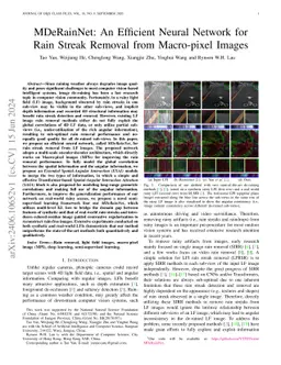 MDeRainNet: An Efficient Macro-pixel Image Rain Removal Network
