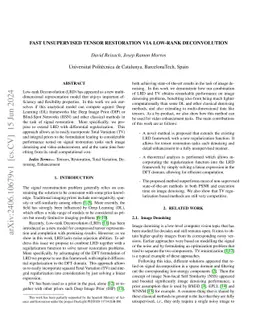 Fast Unsupervised Tensor Restoration via Low-rank Deconvolution