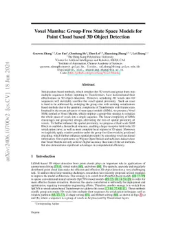 Voxel Mamba: Group-Free State Space Models for Point Cloud based 3D
  Object Detection