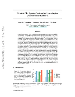 SparseCL: Sparse Contrastive Learning for Contradiction Retrieval