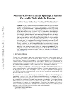 Physically Embodied Gaussian Splatting: A Realtime Correctable World
  Model for Robotics