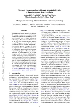 Towards Understanding Jailbreak Attacks in LLMs: A Representation Space
  Analysis