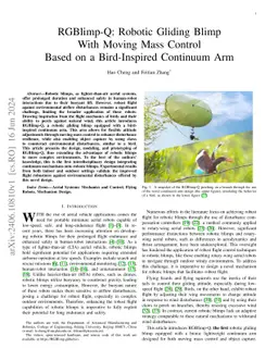 RGBlimp-Q: Robotic Gliding Blimp With Moving Mass Control Based on a Bird-Inspired Continuum Arm