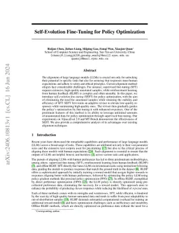 Self-Evolution Fine-Tuning for Policy Optimization