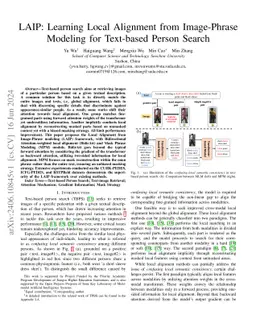LAIP: Learning Local Alignment from Image-Phrase Modeling for Text-based
  Person Search