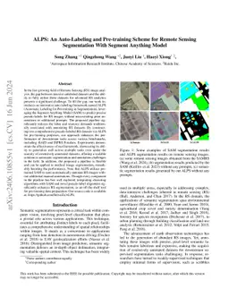 ALPS: An Auto-Labeling and Pre-training Scheme for Remote Sensing
  Segmentation With Segment Anything Model