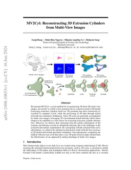 MV2Cyl: Reconstructing 3D Extrusion Cylinders from Multi-View Images