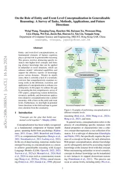 On the Role of Entity and Event Level Conceptualization in Generalizable Reasoning: A Survey of Tasks, Methods, Applications, and Future Directions