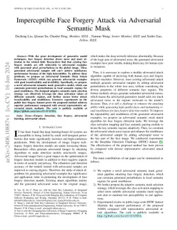 Imperceptible Face Forgery Attack via Adversarial Semantic Mask