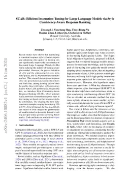 SCAR: Efficient Instruction-Tuning for Large Language Models via Style
  Consistency-Aware Response Ranking