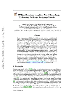 RWKU: Benchmarking Real-World Knowledge Unlearning for Large Language
  Models