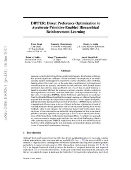 DIPPER: Direct Preference Optimization to Accelerate Primitive-Enabled Hierarchical Reinforcement Learning