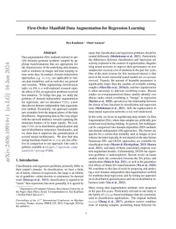 First-Order Manifold Data Augmentation for Regression Learning