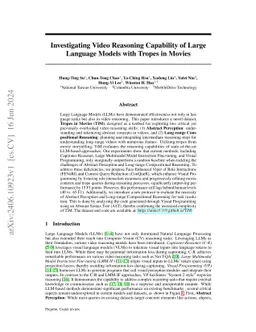 Investigating Video Reasoning Capability of Large Language Models with
  Tropes in Movies
